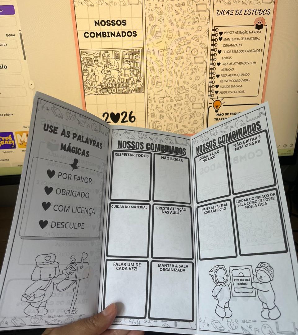 LAPBOOK “COMBINADOS DA SALA 2026” – VOLTA ÀS AULAS